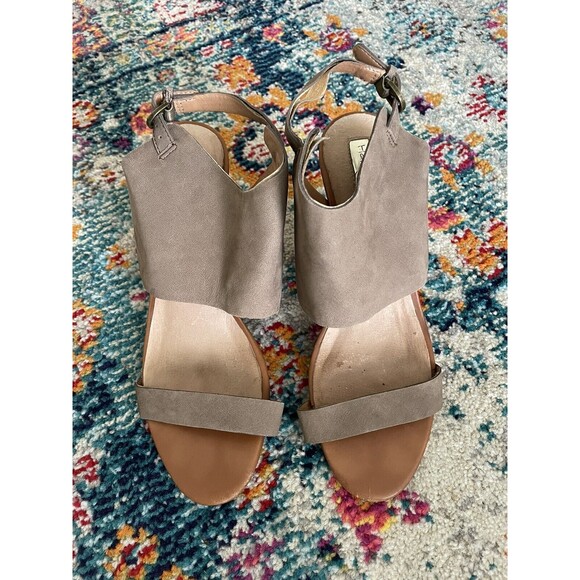 Halogen Clarette Brown Leather‎ Wedge Sandals Size 7.5 - Picture 4 of 9